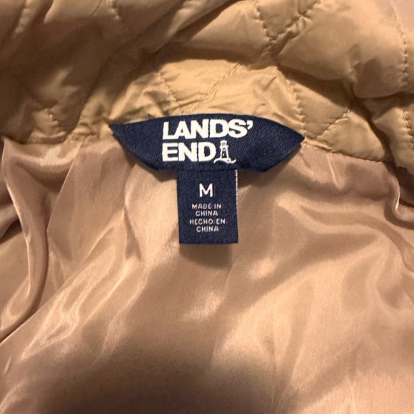 2 in 1 Lands' End Women's Camel Hooded Trench Coat and Vest - Picture 8 of 8